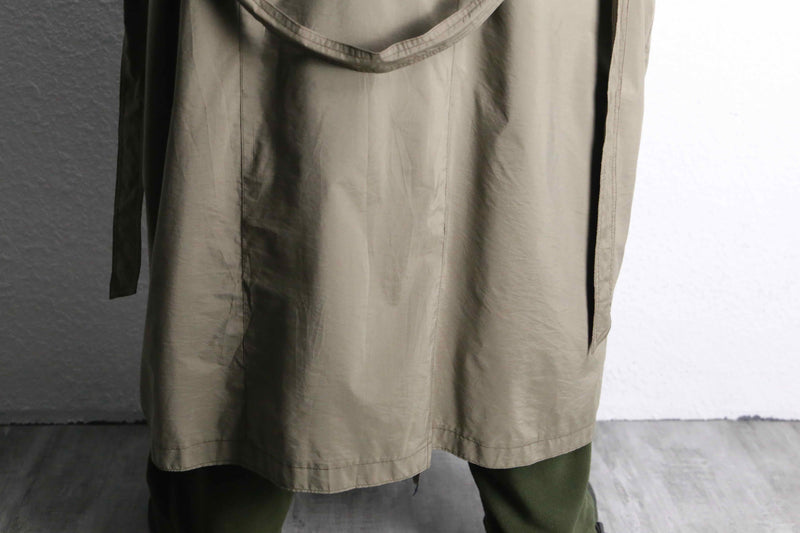 sand beige color poly long trench coat