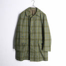 multi line tartan check hidden placke middle chesterfield coat