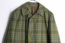 multi line tartan check hidden placke middle chesterfield coat