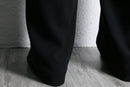draped black wide pants