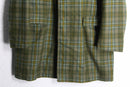multi line tartan check hidden placke middle chesterfield coat