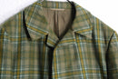 multi line tartan check hidden placke middle chesterfield coat