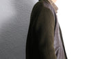 brown leather × brown knit switch cardigan
