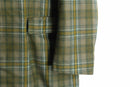 multi line tartan check hidden placke middle chesterfield coat