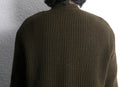 brown leather × brown knit switch cardigan