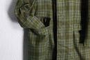 multi line tartan check hidden placke middle chesterfield coat