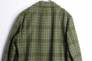 multi line tartan check hidden placke middle chesterfield coat