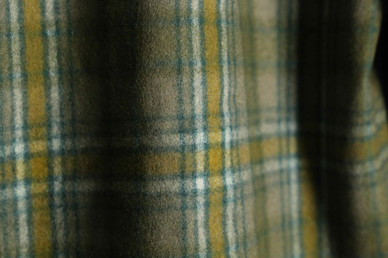 multi line tartan check hidden placke middle chesterfield coat
