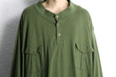 ”KINGSIZE” khaki henley neck pullover