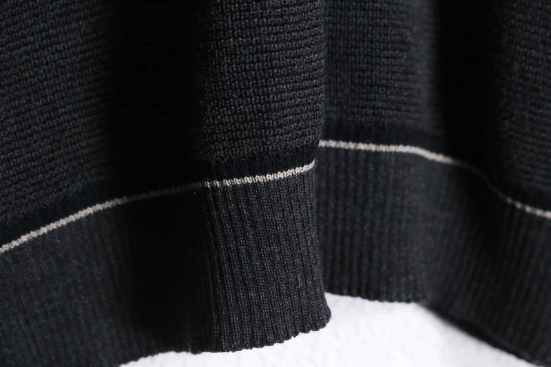 gray color multi design stripe knit cardigan