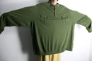 ”KINGSIZE” khaki henley neck pullover