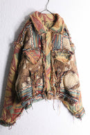 ''Re:make''rug fringe design short jacket