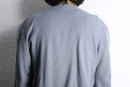 leather side panel split-neck knit