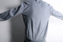 leather side panel split-neck knit