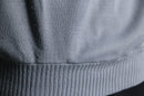 leather side panel split-neck knit