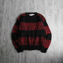 1980-90s melange border acryl knit