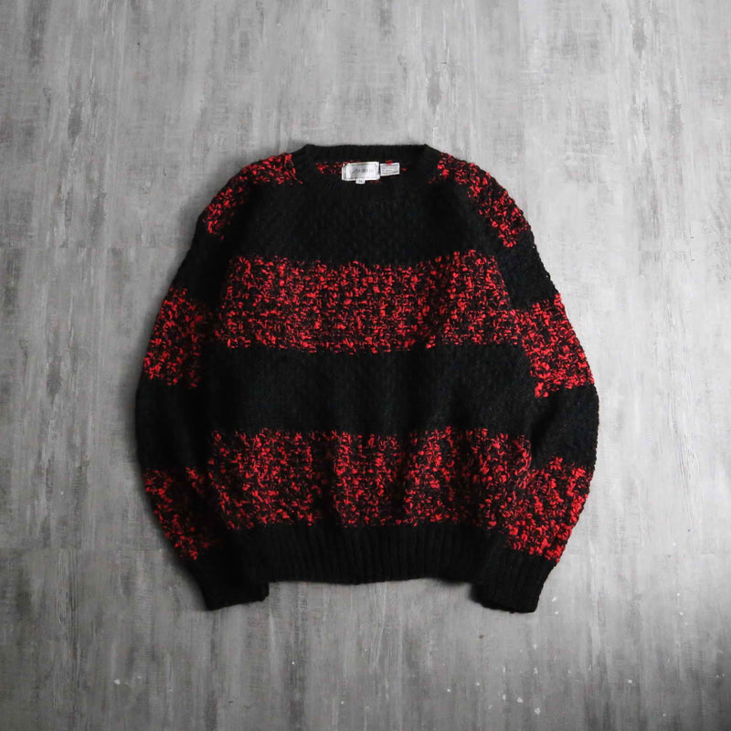 1980-90s melange border acryl knit