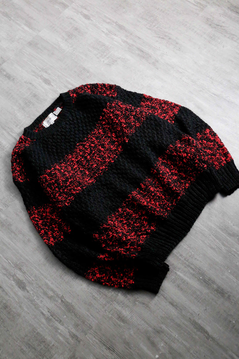 1980-90s melange border acryl knit