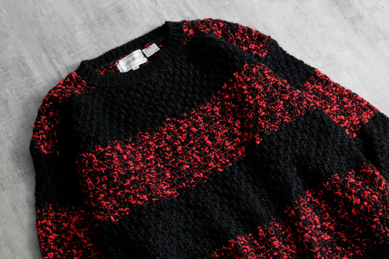 1980-90s melange border acryl knit