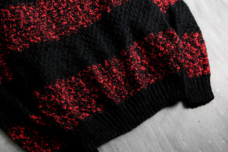 1980-90s melange border acryl knit