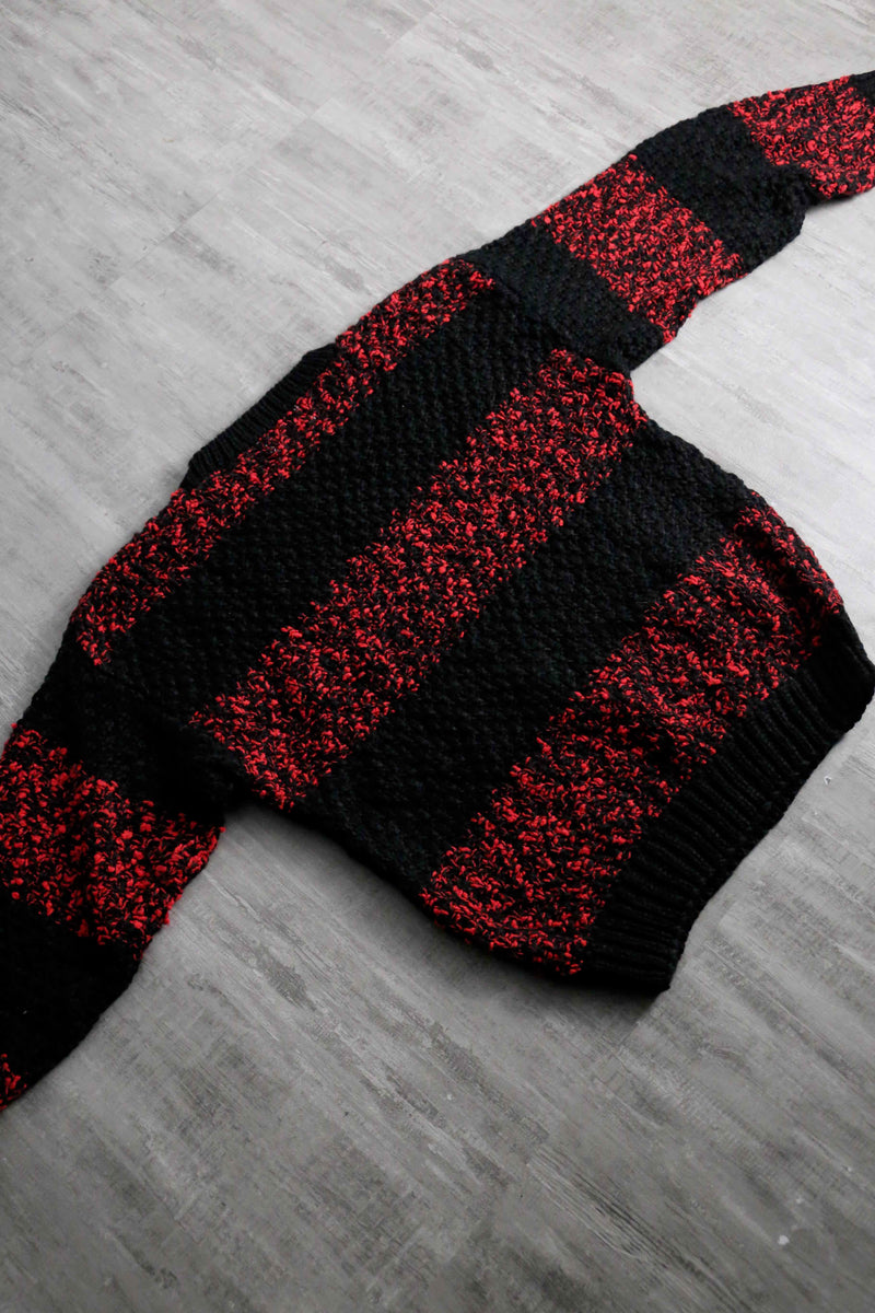 1980-90s melange border acryl knit