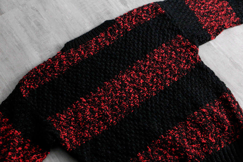 1980-90s melange border acryl knit
