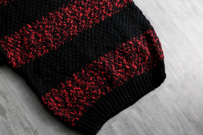 1980-90s melange border acryl knit