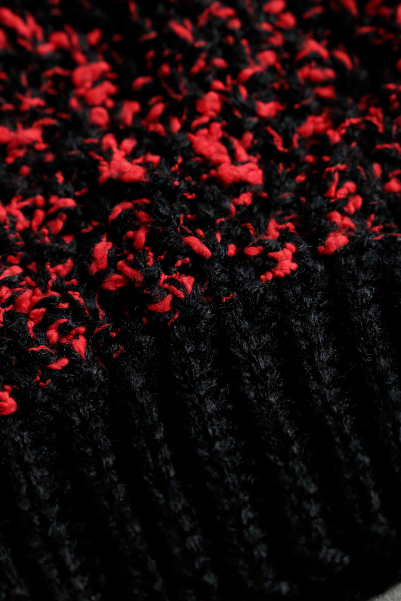 1980-90s melange border acryl knit