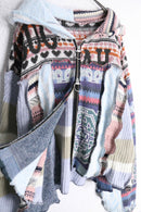 “Re:make” knit patchwork zip hoodie