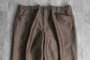 70’s “Circle S” shiny brown poly wide tapered dress pants