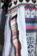 “Re:make” knit patchwork zip hoodie