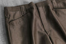 70’s “Circle S” shiny brown poly wide tapered dress pants