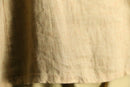"FLAX" beige one color linen collarless shirt