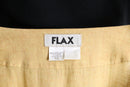 "FLAX" beige one color linen collarless shirt
