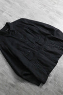 1990-00s black linen shirt jacket
