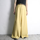 cream yellow 1 tuck wide flare pants