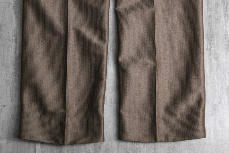 70’s “Circle S” shiny brown poly wide tapered dress pants