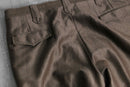 70’s “Circle S” shiny brown poly wide tapered dress pants