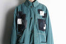 "Re:make" mint green patchwork coat