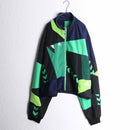"Re:make" green base patchwork track jacket