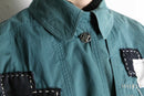 "Re:make" mint green patchwork coat