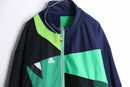 "Re:make" green base patchwork track jacket