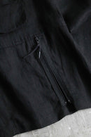 1990-00s black linen shirt jacket