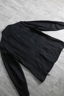 1990-00s black linen shirt jacket