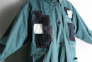 "Re:make" mint green patchwork coat