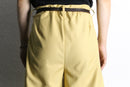 cream yellow 1 tuck wide flare pants