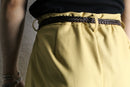 cream yellow 1 tuck wide flare pants