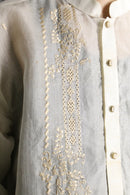botanical embroidery ethnic sheer shirt