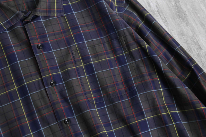 “Polo by RL" BONNARD open collar check shirt