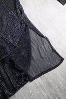 1990s metallic thread woven sheer shirt